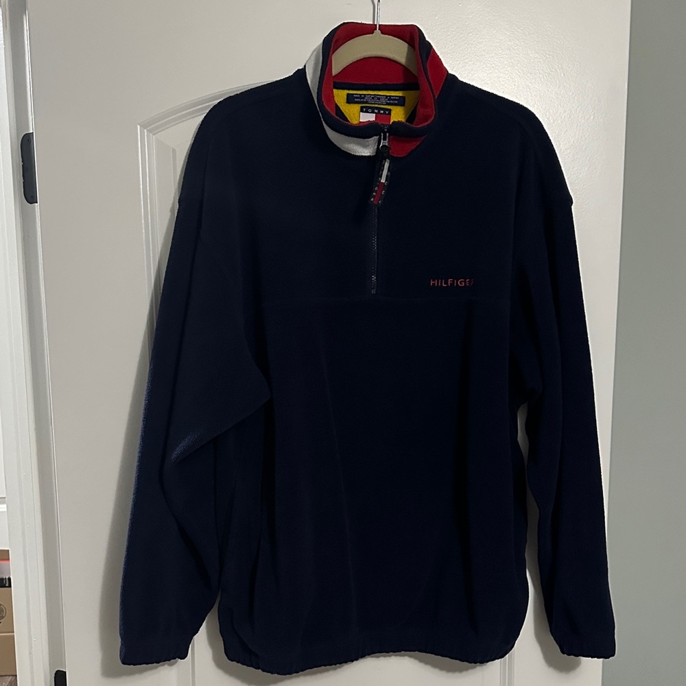 Vintage Tommy Hilfiger Dark Blue Half-Zip Fleece